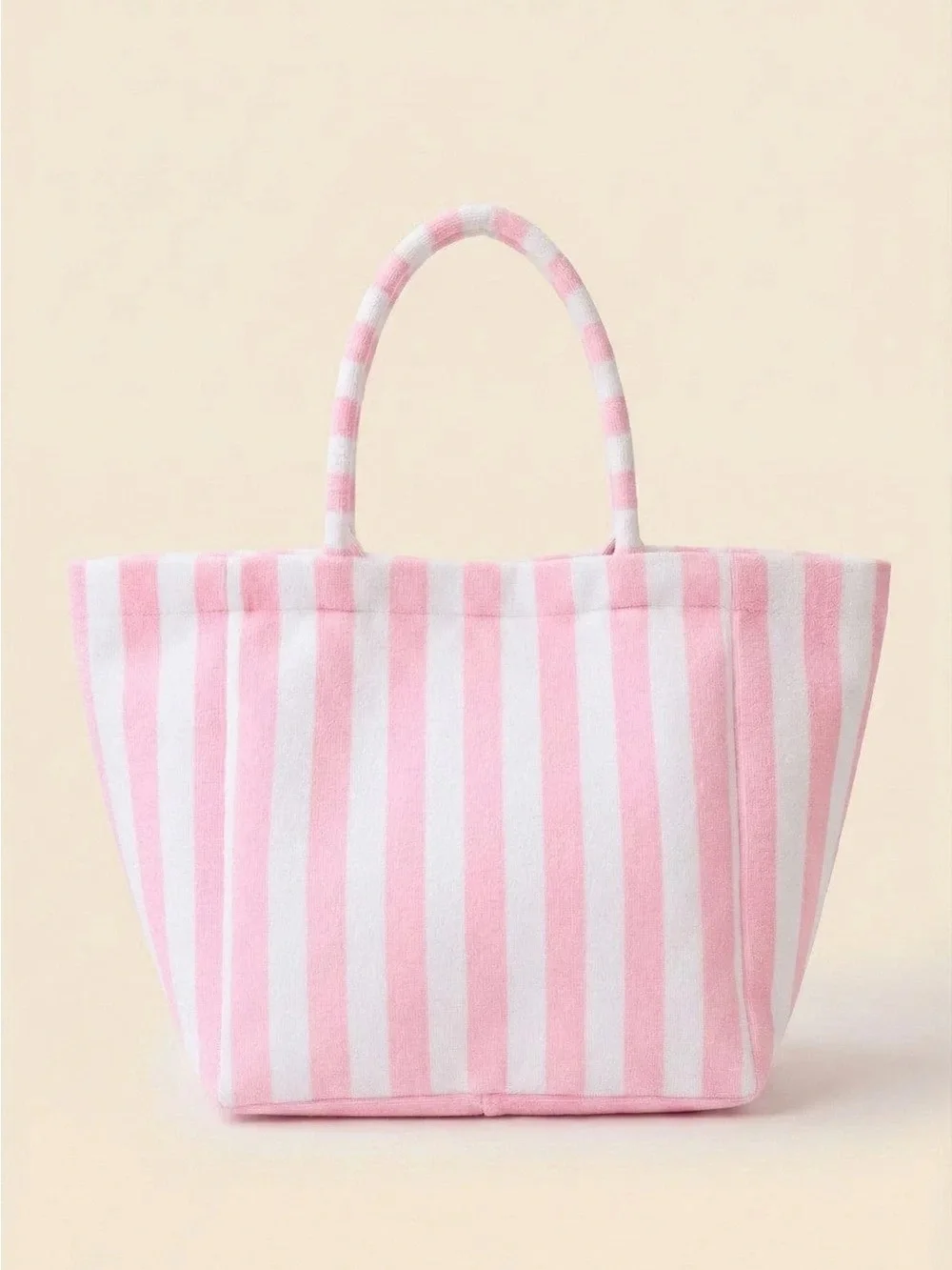 Oversized Pink & White Stripe Beach Tote